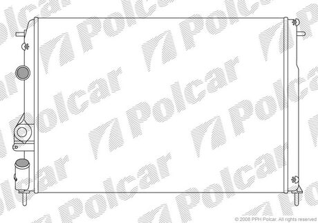 Радиатор охлаждения двигателя Renault Scenic I, Megane I (02.2000->), Logan, Sandero * Polcar 601108A1