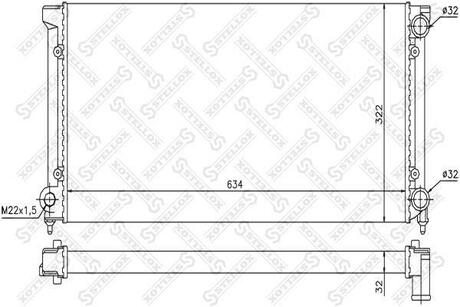 10-25001-SX_радиатор системы охлаждения! VW Passat 1.82.01.6TD1.9D 88> STELLOX 10-25001-SX