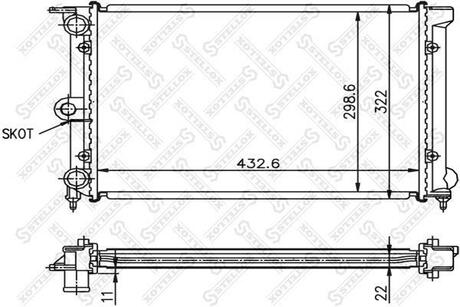 10-25002-SX_радиатор системы охлаждения! VW GolfPassat 1.0-1.8 83> STELLOX 10-25002-SX