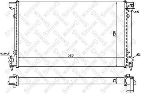 10-25003-SX_радиатор системы охлаждения! VW Passat 1.61.8 88-92 STELLOX 10-25003-SX