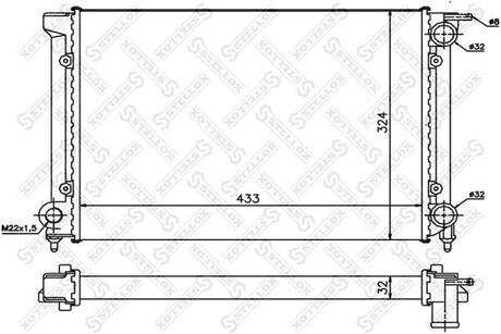 10-25004-SX_радиатор системы охлаждения! VW GolfJetta 1.5-1.8 83> STELLOX 10-25004-SX