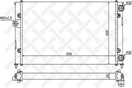 10-25005-SX_радиатор системы охлаждения! VW GolfVento 1.8 91> STELLOX 10-25005-SX