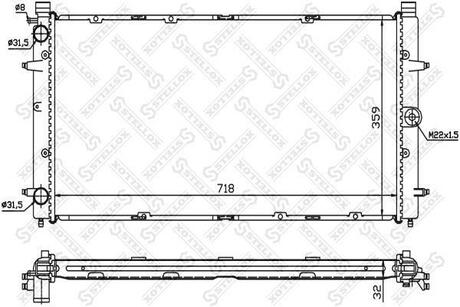 10-25008-SX_радиатор системы охлаждения! VW T4 1.8-2.5TDi 91> STELLOX 10-25008-SX