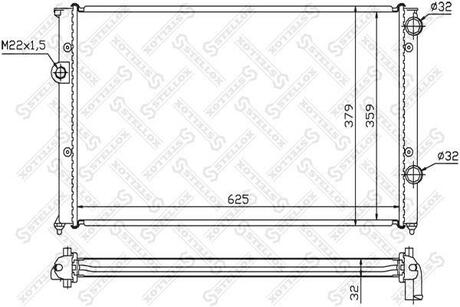 10-25009-SX_радиатор системы охлаждения! VW PASSAT 88> STELLOX 10-25009-SX