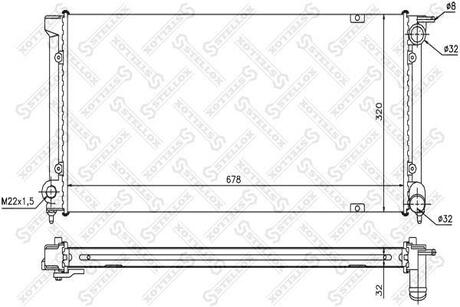 10-25012-SX_радиатор системы охлаждения! VW GolfJetta 1.61.6TD1.81.8GTi 84> STELLOX 10-25012-SX