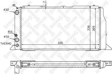 10-25020-SX_радиатор системы охлаждения! Audi 80 1.6-1.9D 86-91 STELLOX 10-25020-SX