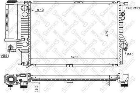 10-25022-SX_радиатор системы охлаждения! BMW E39 2.0i-2.8i 95-03 STELLOX 10-25022-SX