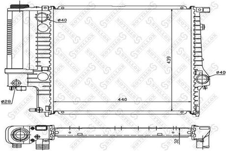 10-25023-SX_радиатор системы охлаждения! BMW E36 1.6-2.5 90> STELLOX 10-25023-SX