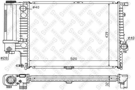 10-25024-SX_радиатор системы охлаждения! BMW E34 1.8i-2.5i 88> STELLOX 10-25024-SX