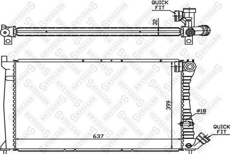 10-25025-SX_радиатор системы охлаждения! Peugeot 406605 1.9TD2.1TD 95> STELLOX 10-25025-SX