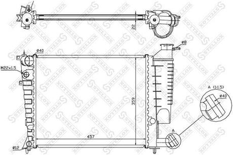 10-25026-SX_радиатор системы охлаждения! Peugeot 306,Citroen ZX 1.1-1.6i 91> STELLOX 10-25026-SX