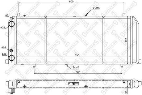 10-25046-SX_радиатор системы охлаждения! Audi 100 1.61.8 76-90 STELLOX 10-25046-SX