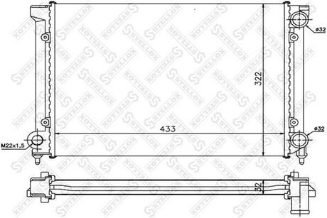 10-25049-SX_радиатор системы охлаждения! VW Passat 1.61.8 88-92 STELLOX 10-25049-SX