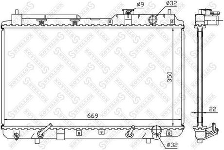 10-25050-SX_радиатор системы охлаждения! АКПП Honda CR-V 2.0 16V 97> STELLOX 10-25050-SX