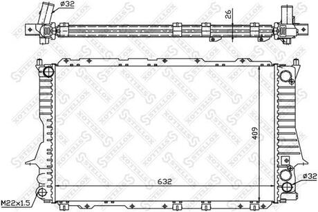 10-25053-SX_радиатор системы охлаждения! Audi 100A6 2.62.8 90-97 STELLOX 10-25053-SX