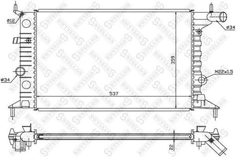 10-25060-SX_радиатор системы охлаждения! Opel Vectra 1.6i-2. STELLOX 10-25060-SX