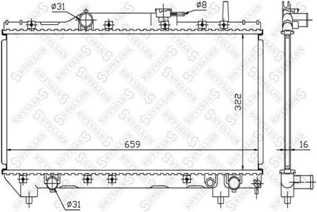 10-25061-SX_радиатор системы охлаждения! Toyota Carina 1.6i1.8i 16V 92-98 STELLOX 10-25061-SX