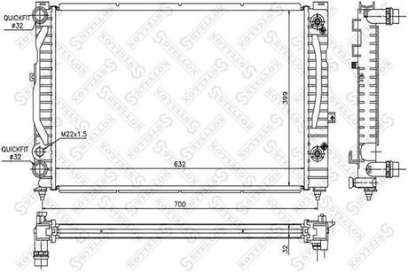 Радиатор двигателя STELLOX 10-25063-SX