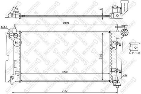 10-25067-SX_радиатор системы охлаждения! АКПП Toyota Corolla 1.4-1.8 02> STELLOX 10-25067-SX