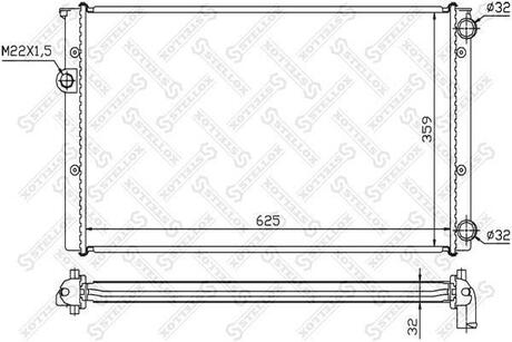 10-25071-SX_радиатор системы охлаждения! VW GolfVento 1.6i-2.0i1.9TDi 91> STELLOX 10-25071-SX