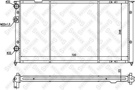 10-25072-SX_радиатор системы охлаждения! VW Passat 1.8i-2.8i1.9TD 88> STELLOX 10-25072-SX