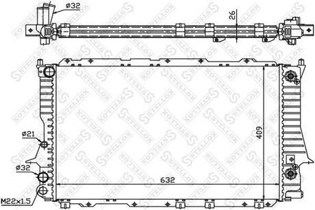 10-25079-SX_радиатор системы охлаждения! АКПП Audi 100A6 2.0-2.5TD <97 STELLOX 10-25079-SX