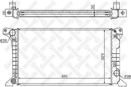 10-25090-SX_радиатор системы охлаждения! Ford Transit 1.6-2.5D 83-92 STELLOX 10-25090-SX