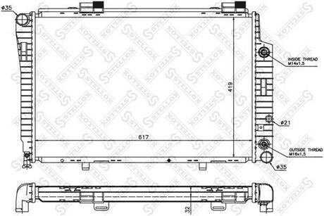 10-25095-SX_радиатор системы охлаждения! MB W202 1.8-2.8 93> STELLOX 10-25095-SX