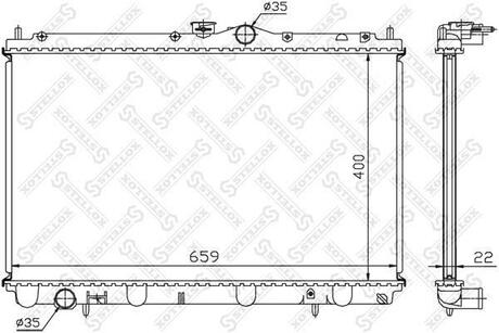 10-25096-SX_радиатор системы охлаждения! Mitsubishi Carisma 1.61.8 16V 95> STELLOX 10-25096-SX