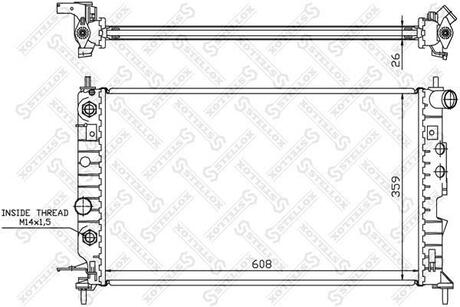 10-25099-SX_радиатор системы охлаждения! с AC АКПП Opel Vectra 1.6i-2.0i 95> STELLOX 10-25099-SX