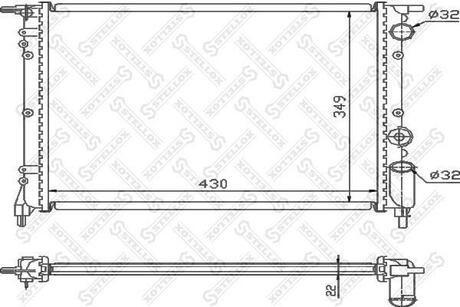 10-25106-SX_радиатор системы охлаждения! без AC Renault R21Clio 1.4-1.8i 89> STELLOX 10-25106-SX