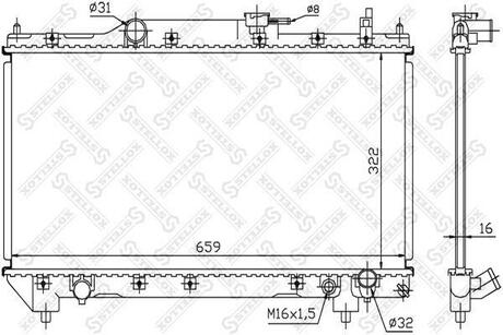 10-25113-SX_радиатор системы охлаждения! Toyota Avensis 2.0i 16V 98-00 STELLOX 10-25113-SX