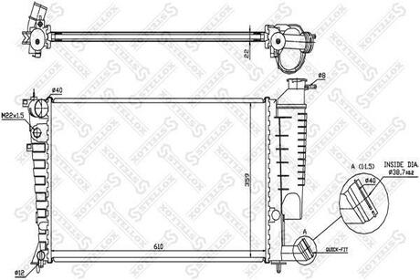 10-25119-SX_радиатор системы охлаждения! Citroen XsaraZX, Peugeot 306 1.1-1.8 91> STELLOX 10-25119-SX