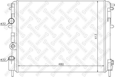 10-25134-SX_радиатор системы охлаждения! без AC Renault Clio 1.9D 98> STELLOX 10-25134-SX