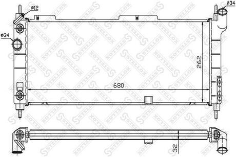 10-25136-SX_радиатор системы охлаждения! АКПП Opel Corsa 1.4 16V 93-00 STELLOX 10-25136-SX