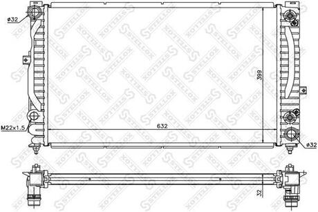 10-25139-SX_радиатор системы охлаждения! Audi A4A6, VW Passat 97> STELLOX 10-25139-SX