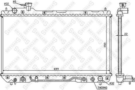 10-25152-SX_радиатор системы охлаждения! АКПП Toyota RAV-4 2.0 97-98 STELLOX 10-25152-SX