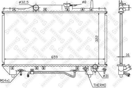 10-25154-SX_радиатор системы охлаждения! АКПП Toyota Carina ECorona 2.0 92-97 STELLOX 10-25154-SX