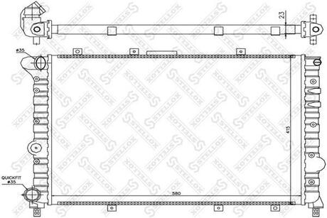 10-25160-SX_радиатор системы охлаждения! Alfa Romeo 156 1.8-2.5 Tw.Sp 97> STELLOX 10-25160-SX