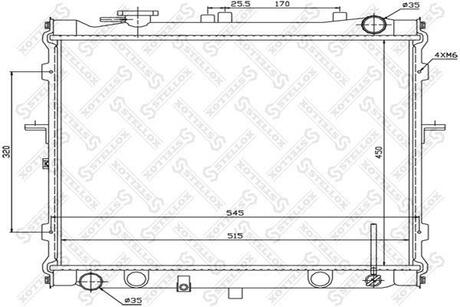 10-25170-SX_радиатор системы охлаждения! МКПП KIA Sportage 2.0 16V 97> STELLOX 10-25170-SX