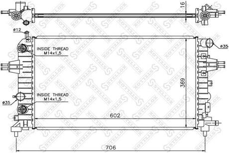 10-25174-SX_радиатор системы охлаждения! АКПП Opel Astra H 1.41.8 04> STELLOX 10-25174-SX