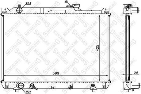 10-25180-SX_радиатор системы охлаждения! МКПП Suzuki Grand Vitara 2.7 V6 01> STELLOX 10-25180-SX
