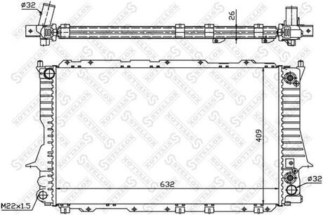 10-25181-SX_радиатор системы охлаждения! АКПП Audi 100A6 2.62.8 V6 <97 STELLOX 10-25181-SX