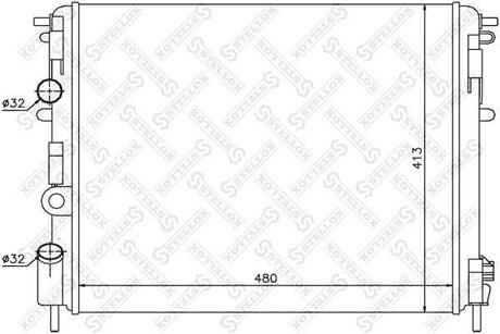 10-25192-SX_радиатор системы охлаждения! с АС Renault Logan 1.41.61.5dCi 04> STELLOX 10-25192-SX