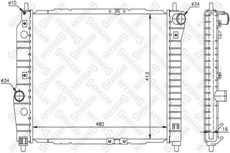 10-25193-SX_радиатор системы охлаждения! Chevrolet Aveo, Daewoo Kalos 1.21.4 02> STELLOX 10-25193-SX