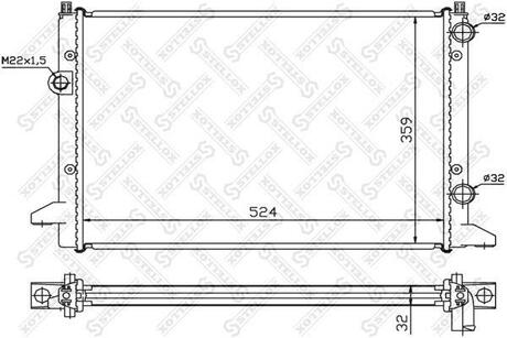 10-25198-SX_радиатор системы охлаждения! VW Passat 1.6i-1.9TDi 93-96 STELLOX 10-25198-SX