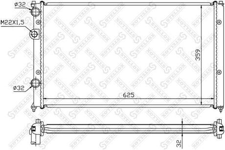 10-25199-SX_радиатор системы охлаждения! VW Caddy, Seat Ibiza 1.6-1.9TDi 93> STELLOX 10-25199-SX