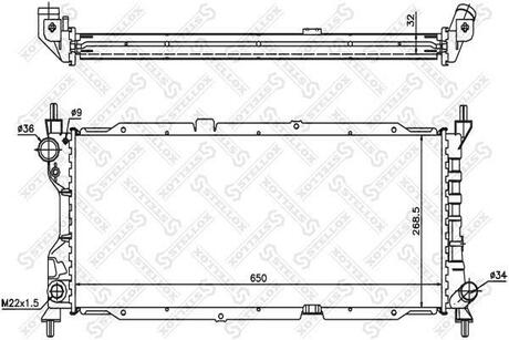 10-25203-SX_радиатор системы охлаждения! Opel Corsa 1.5D1.7D 94-01 STELLOX 10-25203-SX