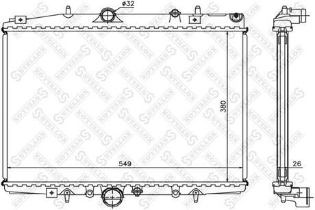 10-25229-SX_радиатор системы охлаждения! Peugeot 406, Citroen C5 2.0i 16V2.0HDi 99> STELLOX 10-25229-SX