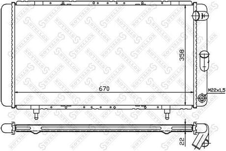 10-25233-SX_радиатор системы охлаждения! Renault R21 1.7-2.1TD 84> STELLOX 10-25233-SX